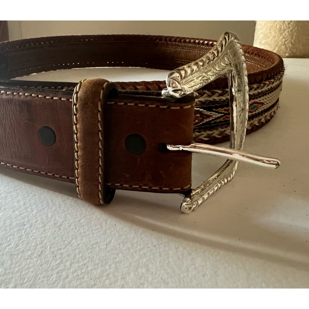 Tony Lama horse hair, men’s belt with buckle. Size 40